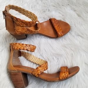 Sundance Bonair Brown Block Heel Sandals